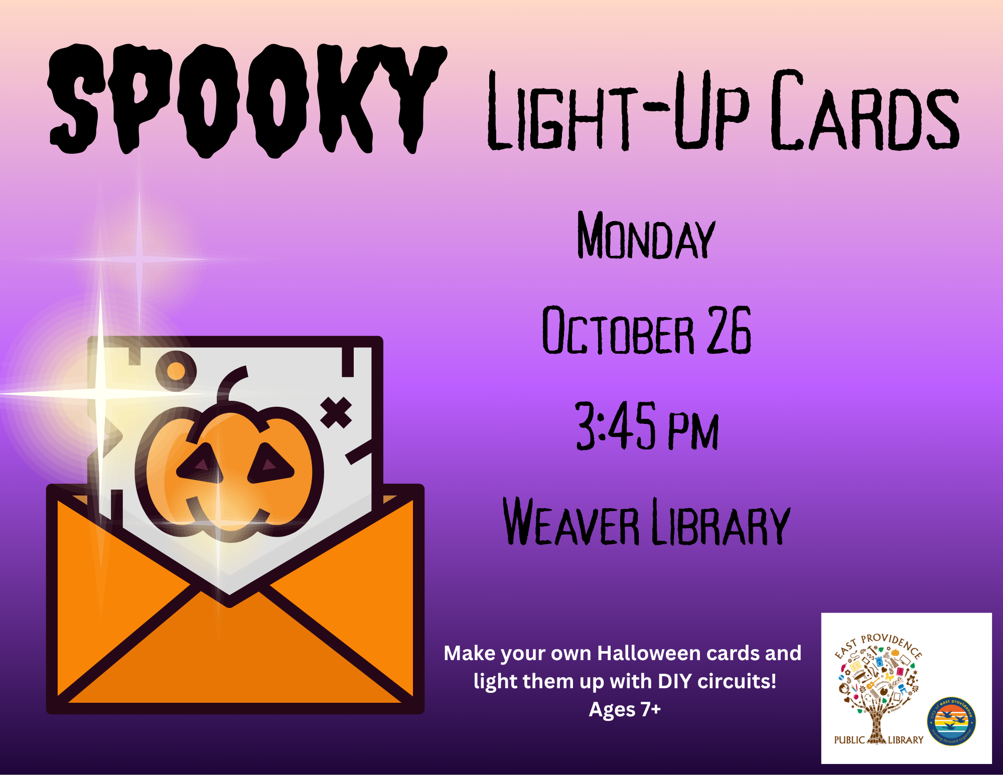 Flyer for Spooky Light-Up Cards.