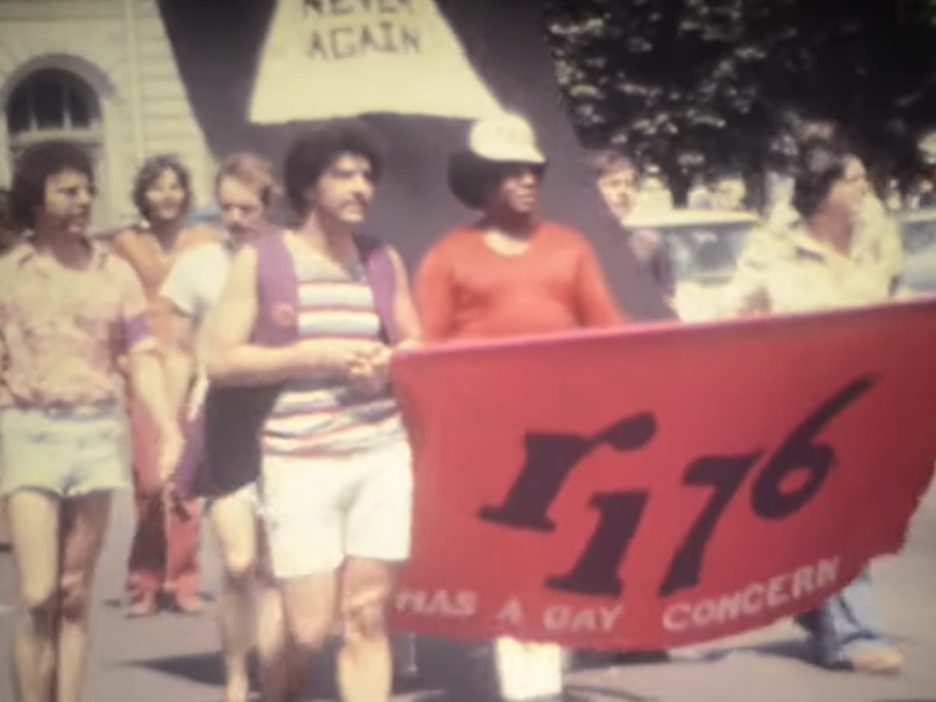 Image of 1976 RI Gay Parade Banner