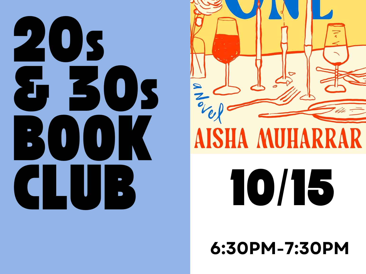20s and 30s Book club flyer