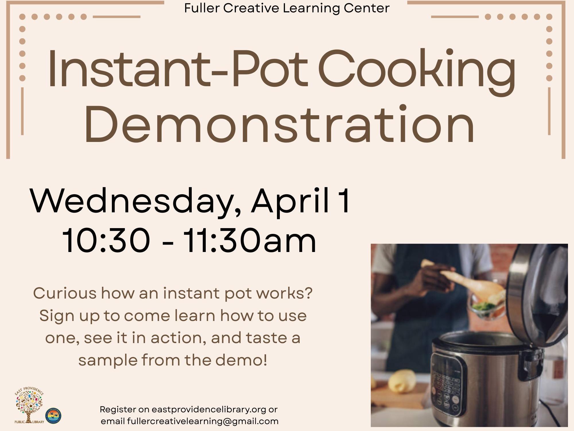 Instant pot demonstration flyer