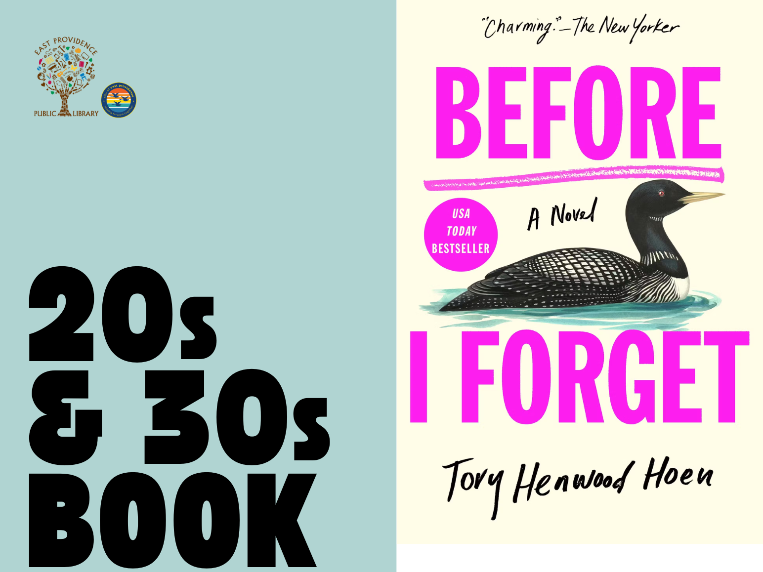 20s and 30s book club flyer