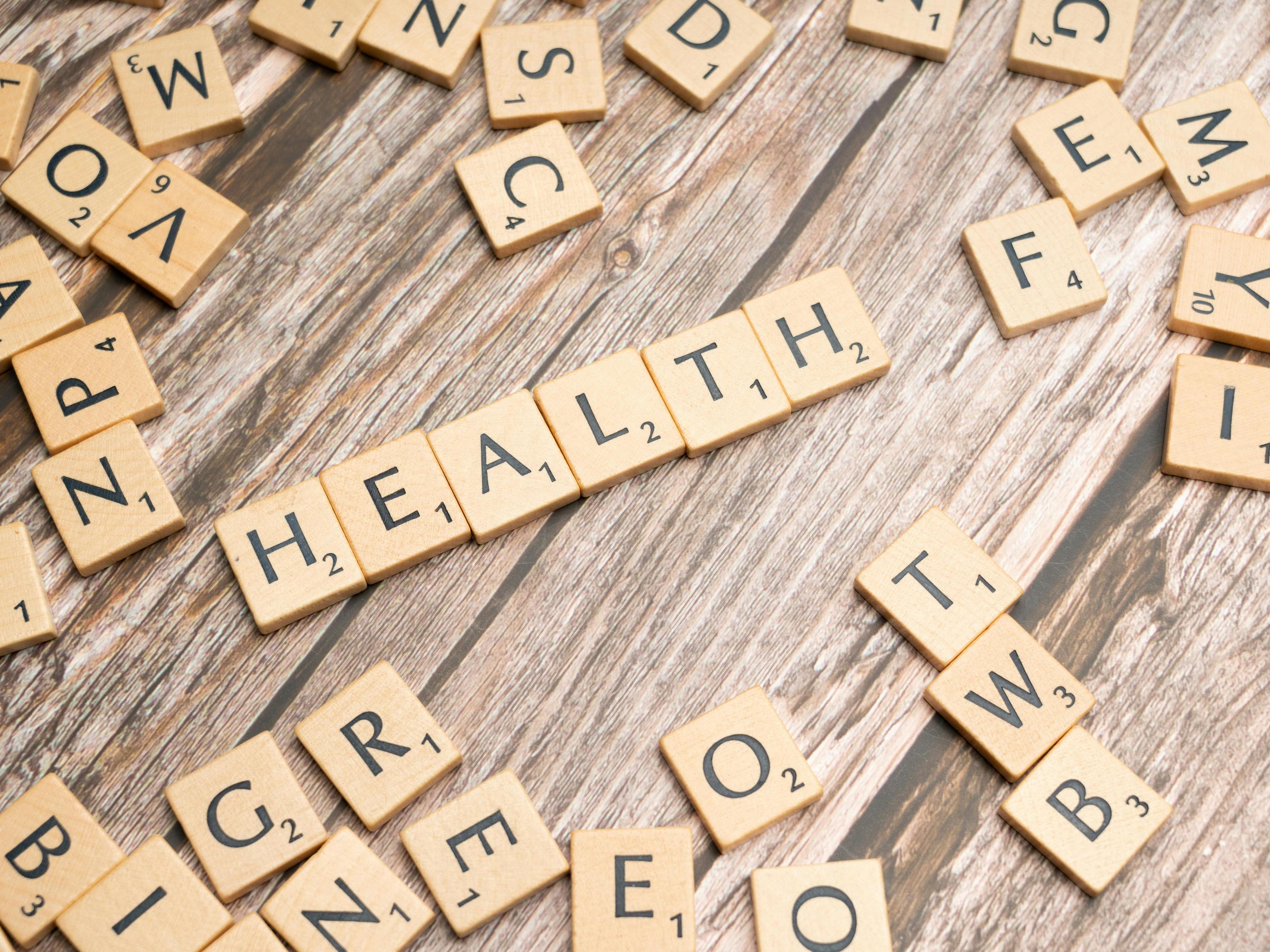 health image spelled with tiles