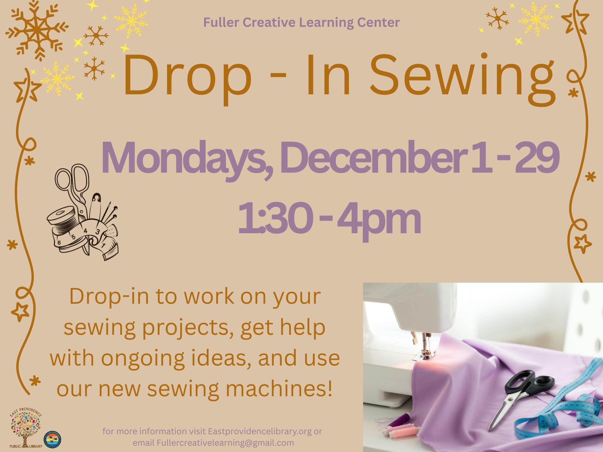 Drop In Sewing flyer