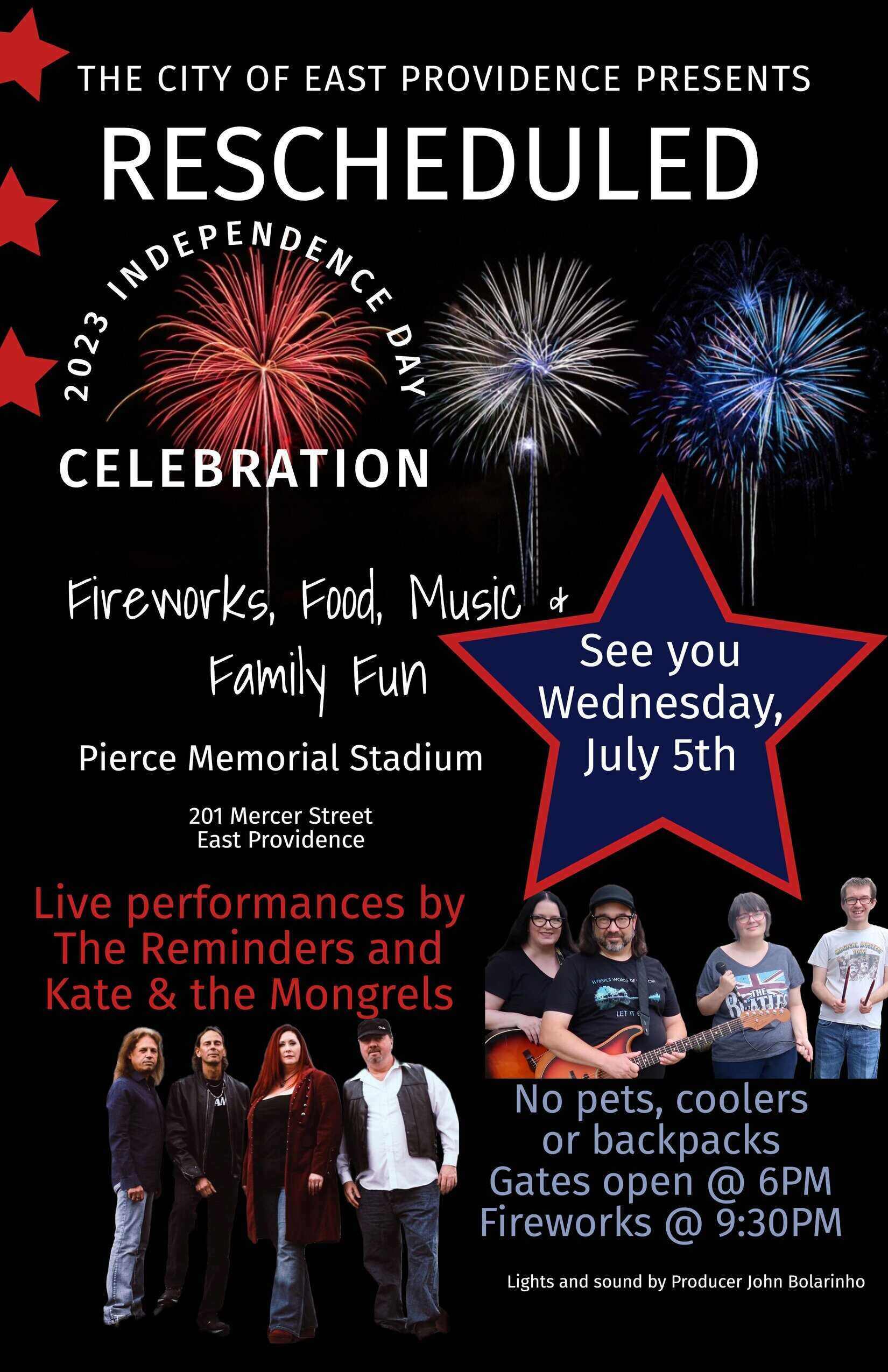 East Providence fireworks rescheduled for July 5 East Providence