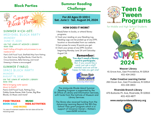 Teens and Tweens Summer Programs Flyer - Page 1